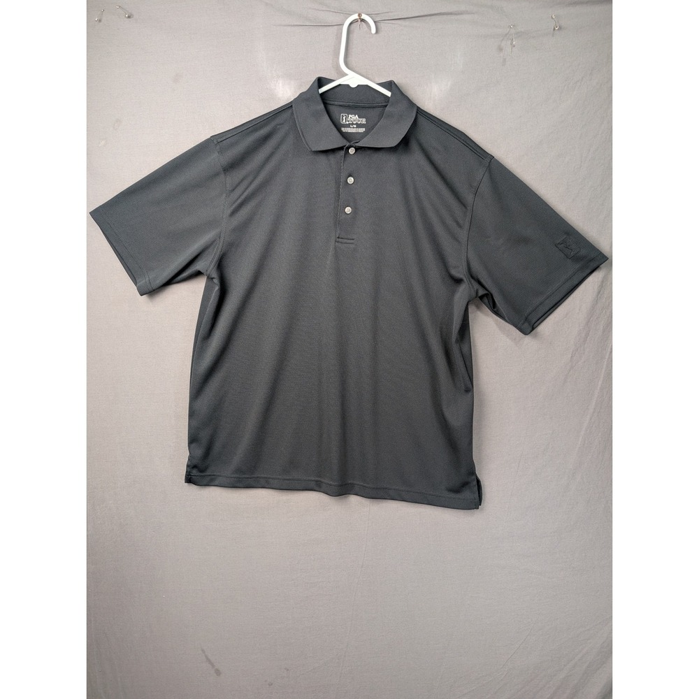 PGA Tour Mens Large Gray Short Sleeve Golf Polo Shirt